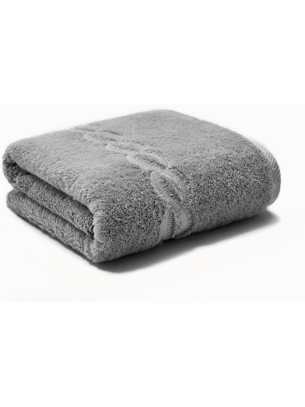 Luxurious 1000g Oversized Grey Egyptian Cotton Bath Towel 63"x31" - Soft